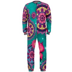 Floral Pattern, Abstract, Colorful, Flow Onepiece Jumpsuit (men)