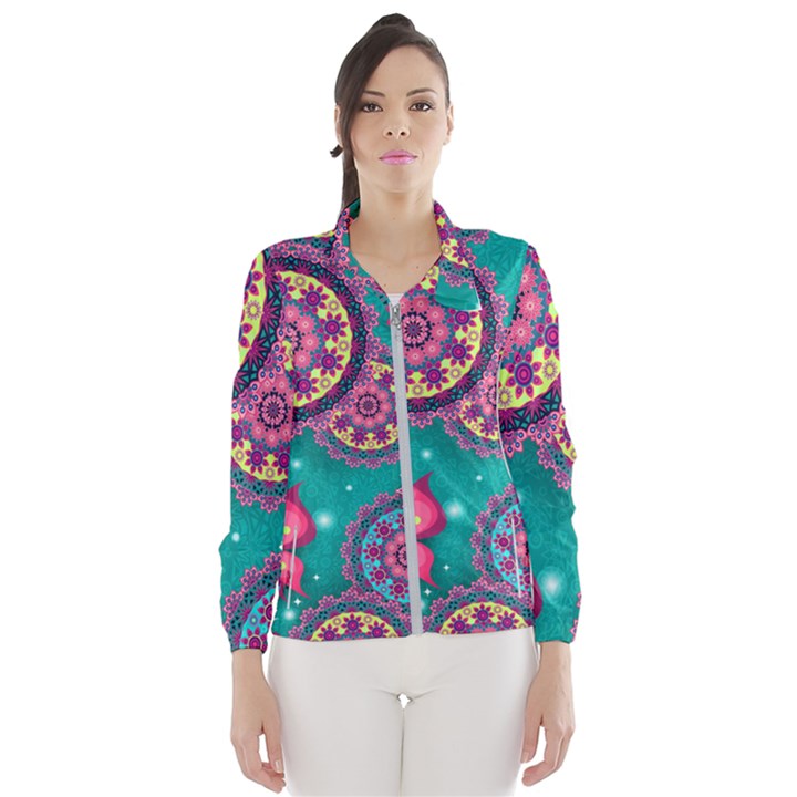 Floral Pattern, Abstract, Colorful, Flow Women s Windbreaker