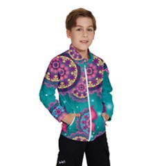 Floral Pattern, Abstract, Colorful, Flow Kids  Windbreaker