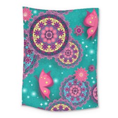 Floral Pattern, Abstract, Colorful, Flow Medium Tapestry