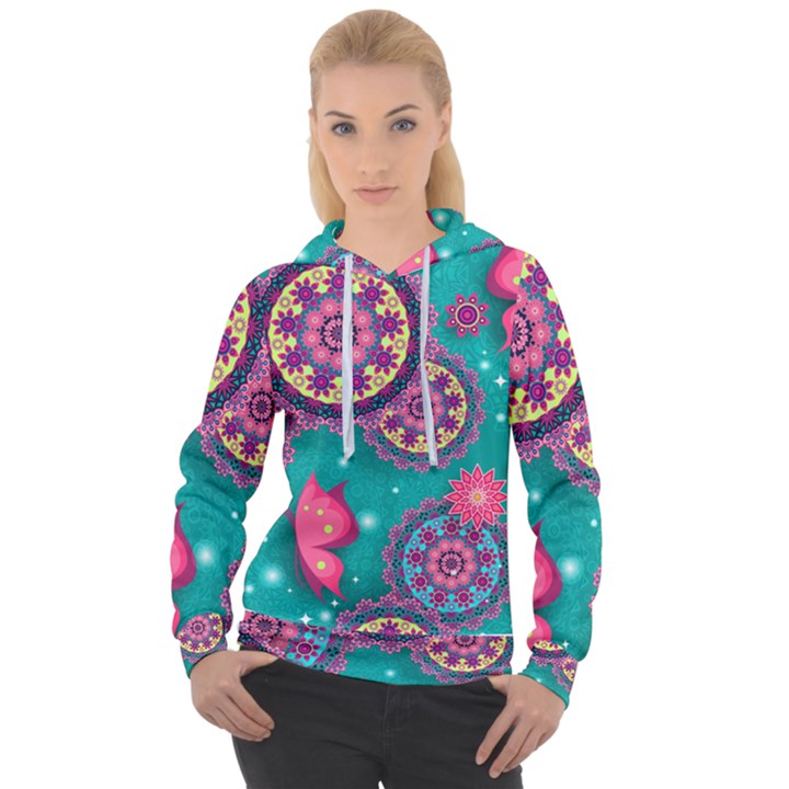 Floral Pattern, Abstract, Colorful, Flow Women s Overhead Hoodie