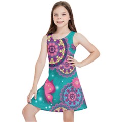 Floral Pattern, Abstract, Colorful, Flow Kids  Lightweight Sleeveless Dress