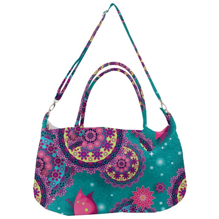 Floral Pattern, Abstract, Colorful, Flow Removable Strap Handbag