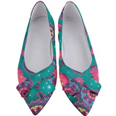 Floral Pattern, Abstract, Colorful, Flow Women s Bow Heels by kyorashop23