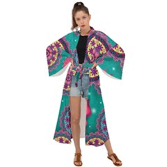 Floral Pattern, Abstract, Colorful, Flow Maxi Kimono by kyorashop23