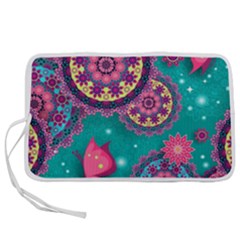 Floral Pattern, Abstract, Colorful, Flow Pen Storage Case (l) by kyorashop23