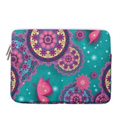 Floral Pattern, Abstract, Colorful, Flow 14  Vertical Laptop Sleeve Case With Pocket by kyorashop23