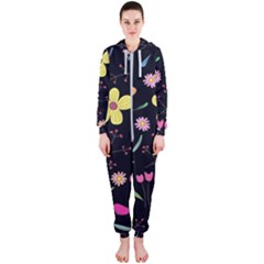 Foliage Pattern, Adorable Beautiful Hooded Jumpsuit (ladies)