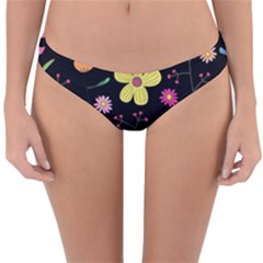 Foliage Pattern, Adorable Beautiful Reversible Hipster Bikini Bottoms