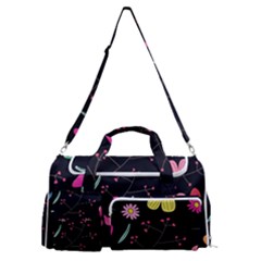 Foliage Pattern, Adorable Beautiful Sports Gym Duffle Bag With Shoe Compartment by kyorashop23