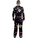 Foliage Pattern, Adorable Beautiful Men s Long Sleeve Satin Pajamas Set View2