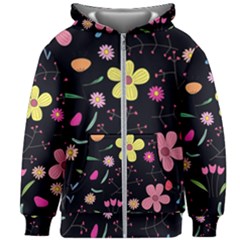 Foliage Pattern, Adorable Beautiful Kids  Zipper Hoodie Without Drawstring