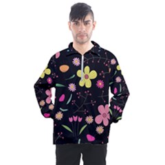 Foliage Pattern, Adorable Beautiful Men s Half Zip Pullover