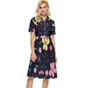 Foliage Pattern, Adorable Beautiful Button Top Knee Length Dress View1