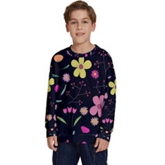 Foliage Pattern, Adorable Beautiful Kids  Crewneck Sweatshirt