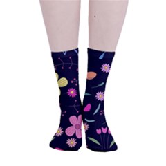 Foliage Pattern, Adorable Beautiful Smooth Crew Length Tube Socks