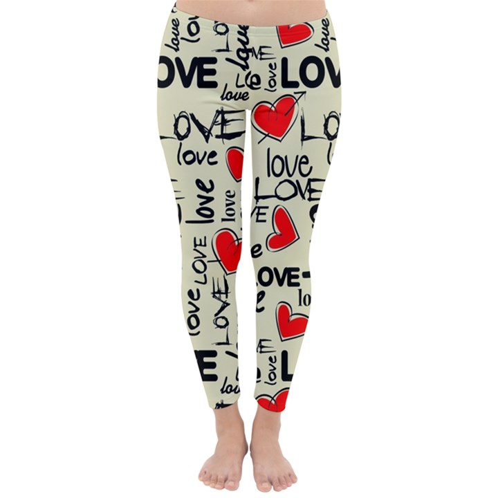 Love Abstract Background Love Textures Classic Winter Leggings