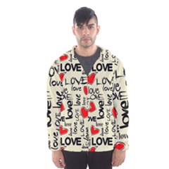 Love Abstract Background Love Textures Men s Hooded Windbreaker