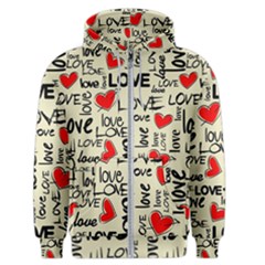 Love Abstract Background Love Textures Men s Zipper Hoodie