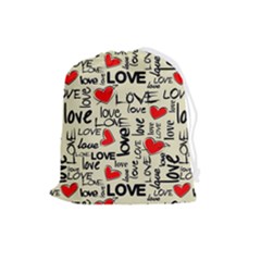 Love Abstract Background Love Textures Drawstring Pouch (large)