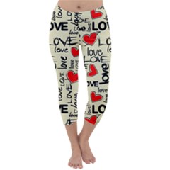 Love Abstract Background Love Textures Capri Winter Leggings 