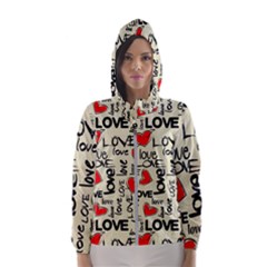 Love Abstract Background Love Textures Women s Hooded Windbreaker