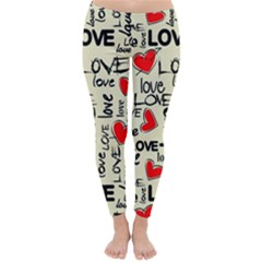 Love Abstract Background Love Textures Classic Winter Leggings