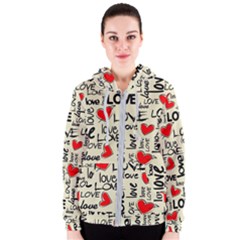 Love Abstract Background Love Textures Women s Zipper Hoodie