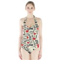 Love Abstract Background Love Textures Halter Swimsuit View1