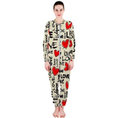 Love Abstract Background Love Textures Onepiece Jumpsuit (ladies)