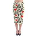 Love Abstract Background Love Textures Midi Pencil Skirt View1