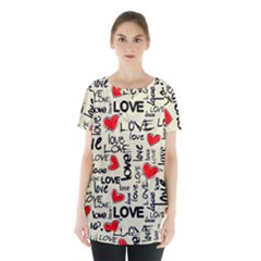 Love Abstract Background Love Textures Skirt Hem Sports Top