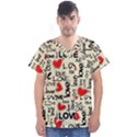 Love Abstract Background Love Textures Men s V-Neck Scrub Top View1