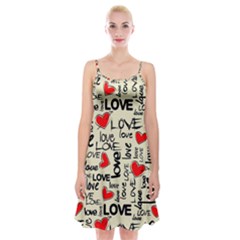 Love Abstract Background Love Textures Spaghetti Strap Velvet Dress