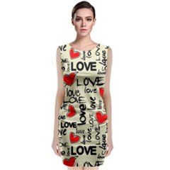 Love Abstract Background Love Textures Sleeveless Velvet Midi Dress