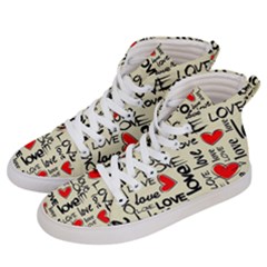 Love Abstract Background Love Textures Women s Hi-top Skate Sneakers