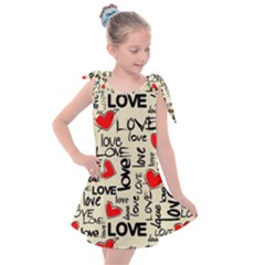 Love Abstract Background Love Textures Kids  Tie Up Tunic Dress by kyorashop23