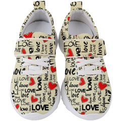 Love Abstract Background Love Textures Kids  Velcro Strap Shoes by kyorashop23