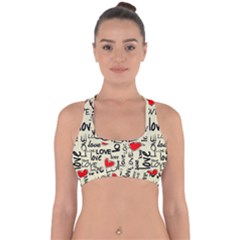 Love Abstract Background Love Textures Cross Back Hipster Bikini Top  by kyorashop23