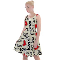 Love Abstract Background Love Textures Knee Length Skater Dress by kyorashop23