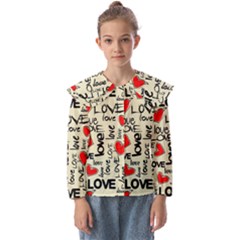 Love Abstract Background Love Textures Kids  Peter Pan Collar Blouse by kyorashop23