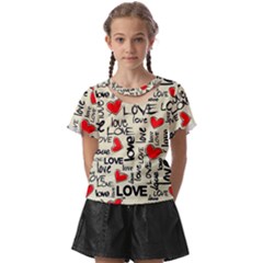 Love Abstract Background Love Textures Kids  Front Cut T-shirt by kyorashop23