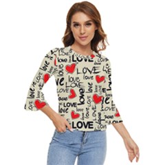 Love Abstract Background Love Textures Bell Sleeve Top