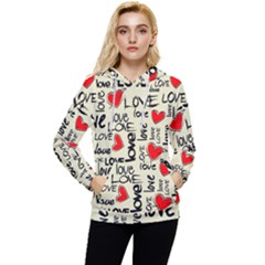 Love Abstract Background Love Textures Women s Lightweight Drawstring Hoodie