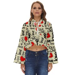 Love Abstract Background Love Textures Boho Long Bell Sleeve Top