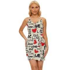 Love Abstract Background Love Textures Wrap Tie Front Dress by kyorashop23