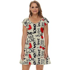 Love Abstract Background Love Textures Short Sleeve Tiered Mini Dress by kyorashop23