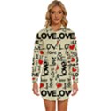 Love Abstract Background Love Textures Womens Long Sleeve Shirt Dress View1