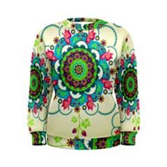 Mandala Flowers, Abstract, Butterflies, Floral, Pattern Women s Sweatshirt