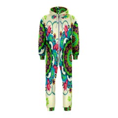 Mandala Flowers, Abstract, Butterflies, Floral, Pattern Hooded Jumpsuit (kids)